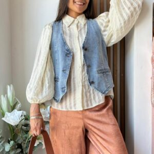 Camisa Rayada Mangas Globo - 15%OFF TRANSFERENCIA
